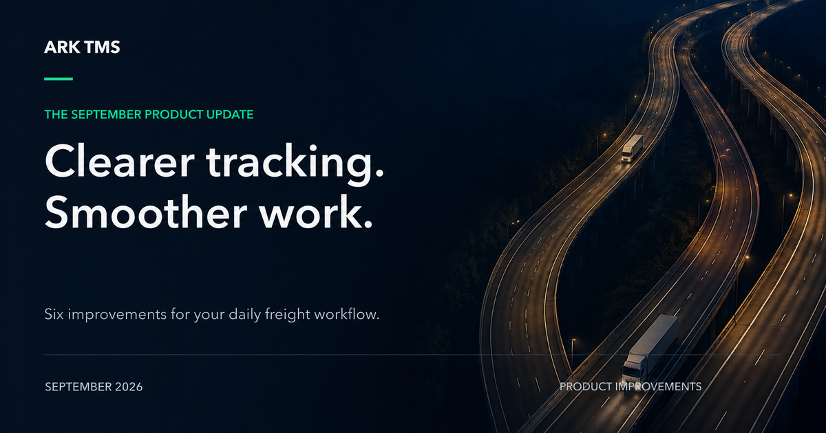 September 2026 ARK TMS update: Clearer tracking. Smoother work.